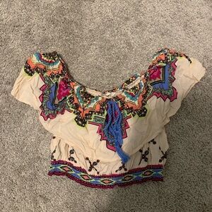 Cropped off shoulder top